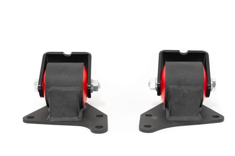 Innovative M Motor Mount, Bolt on, Adjustable, Black, Steel, With Red Bushing, Set of 3 – 113250-60A