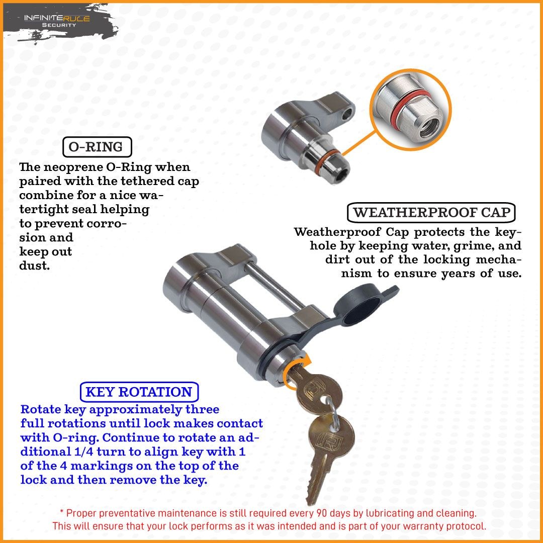 Infiniterule Trailer Hitch Lock, Trailer Coupler Lock, Fits Hook/ Thumb/ Trigger/ Yoke Trailer Coupler Latch, Hitch Pin Style – 61106-S