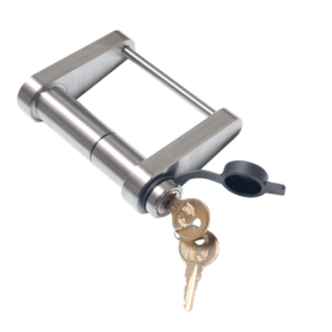 Infiniterule Trailer Hitch Lock, Trailer Coupler Lock, Fits Demco Ez Latch 2 Inch Ball Coupler, Hitch Pin Style, Stainless Steel – 61121-S