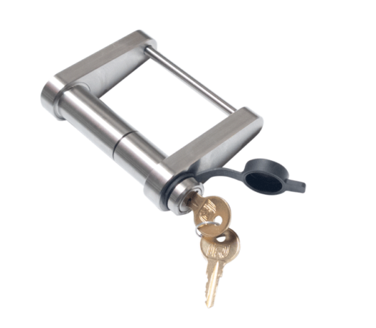 Infiniterule Trailer Hitch Lock, Trailer Coupler Lock, Fits Demco Ez Latch 2 Inch Ball Coupler, Hitch Pin Style, Stainless Steel – 61121-S
