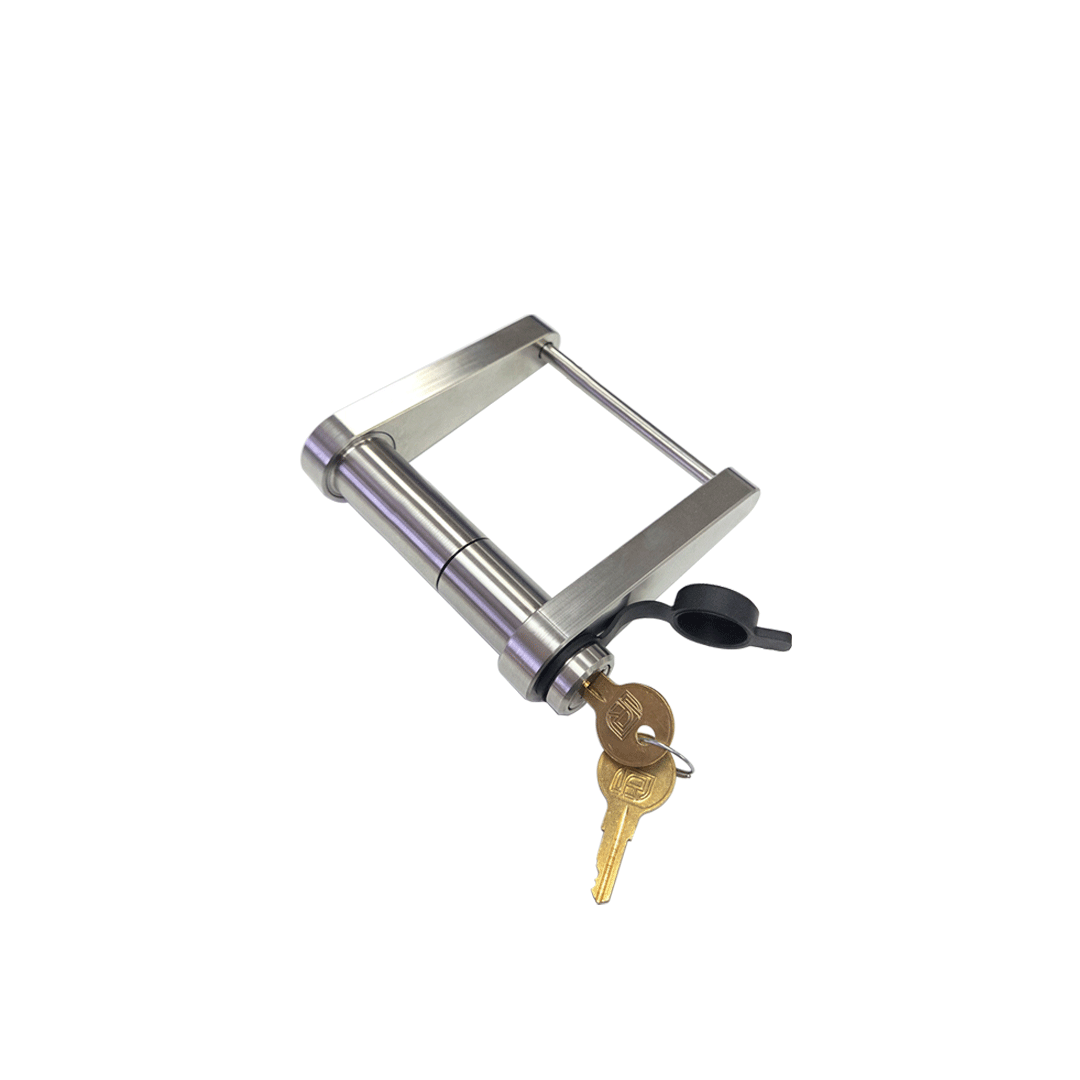 Infiniterule Trailer Hitch Lock, Trailer Coupler Lock, Fits Dexter 2 Inch Ball A-60 Coupler, Hitch Pin Style, Stainless Steel – 61199-S
