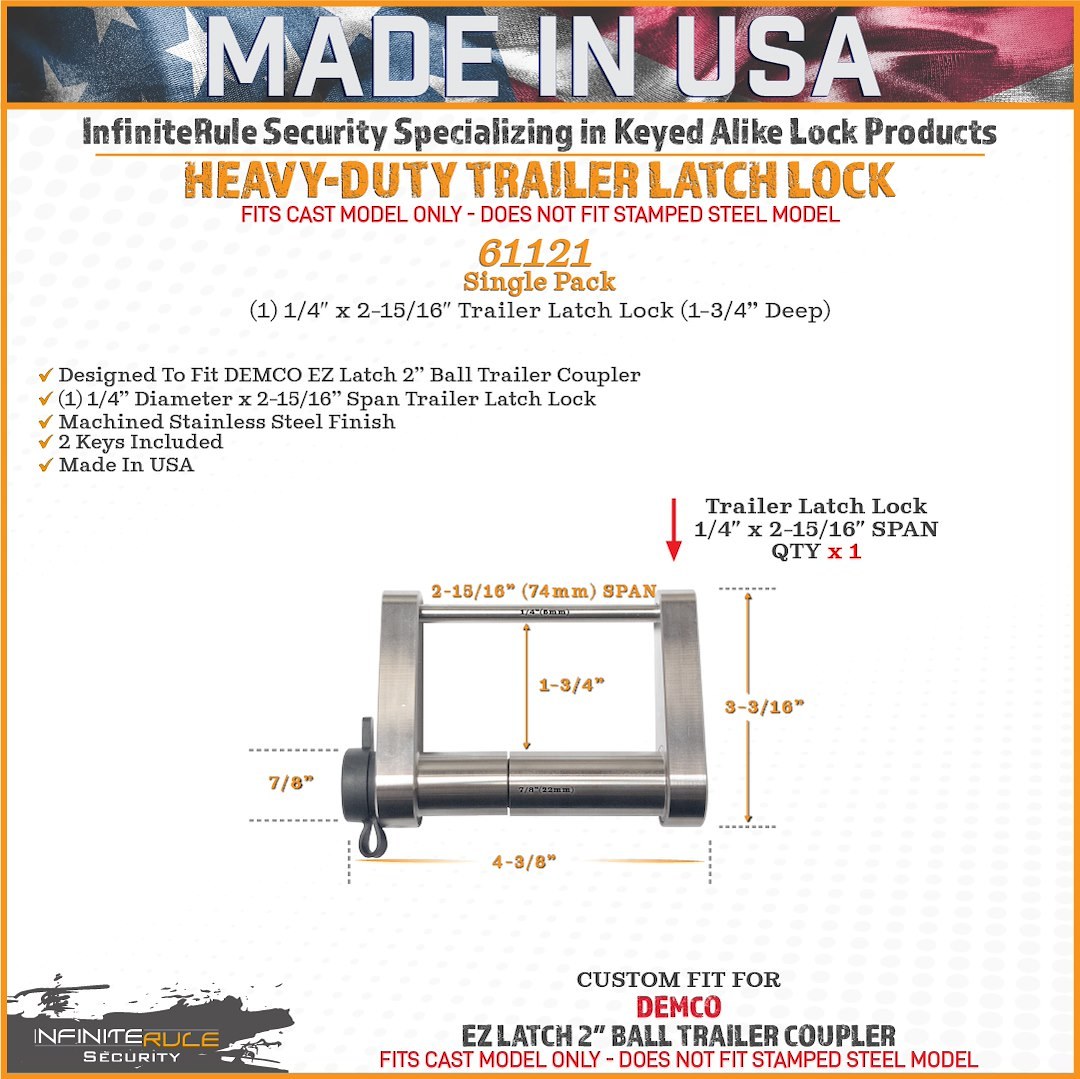 Infiniterule Trailer Hitch Lock, Trailer Coupler Lock – 61636-BX