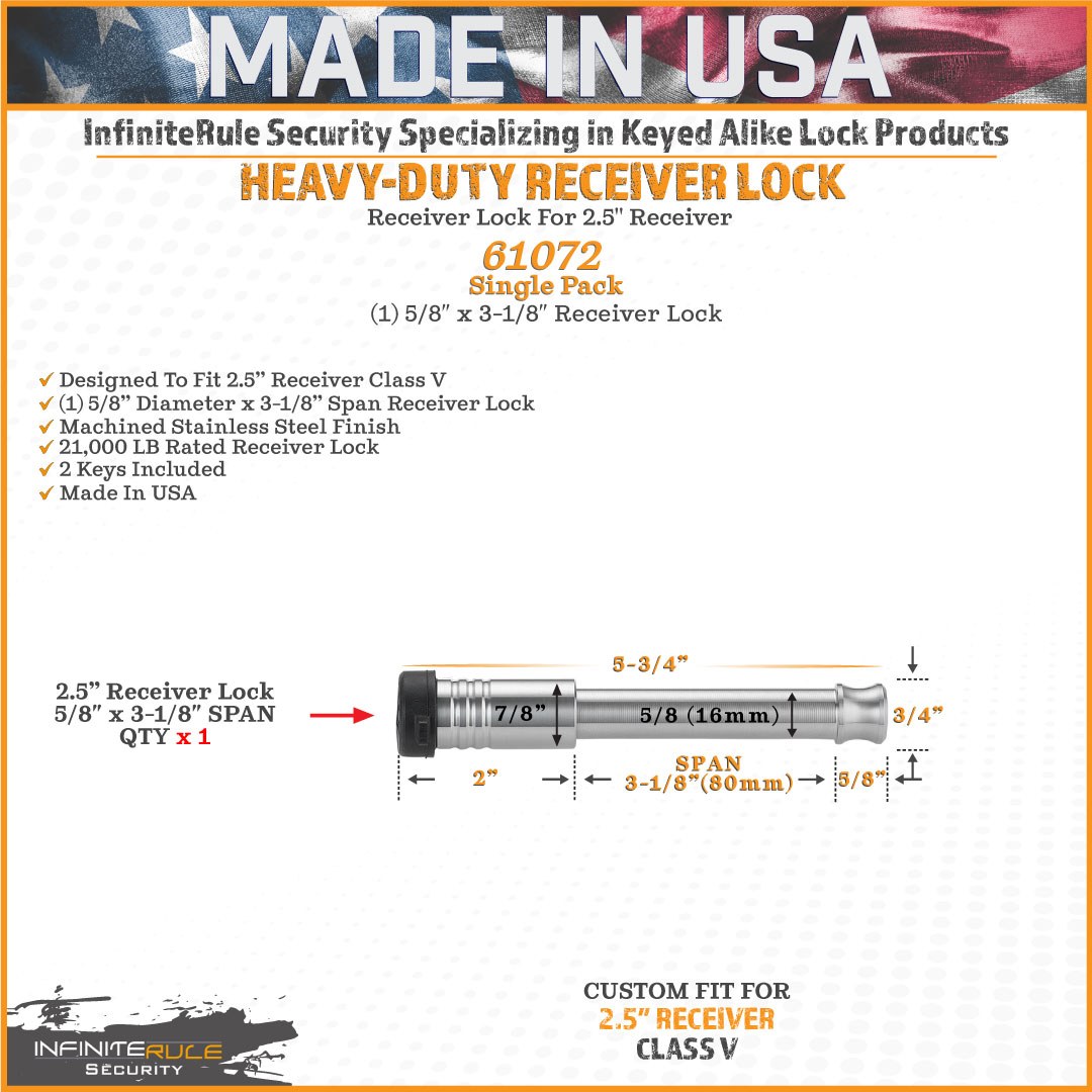 Infiniterule Trailer Hitch Lock, Trailer Coupler Lock – 61636-BX