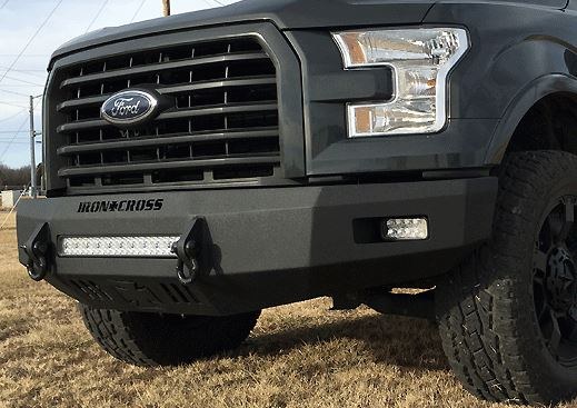 Ironcross Bumper, 40 Series Low Profile, One Piece Design, Mounting Hardware Included, Without Grille Guard, Without Winch Mount – 40-615-19-MB