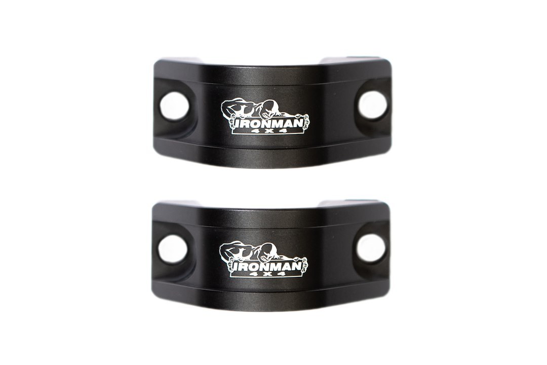 Ironman 4×4 Stabilizer Bar Mount, Saddle Mount, Accepts OE Bar Size, 82 Millimeter Hole Spacing, Non Greaseable, Aluminum, Black – 1209K
