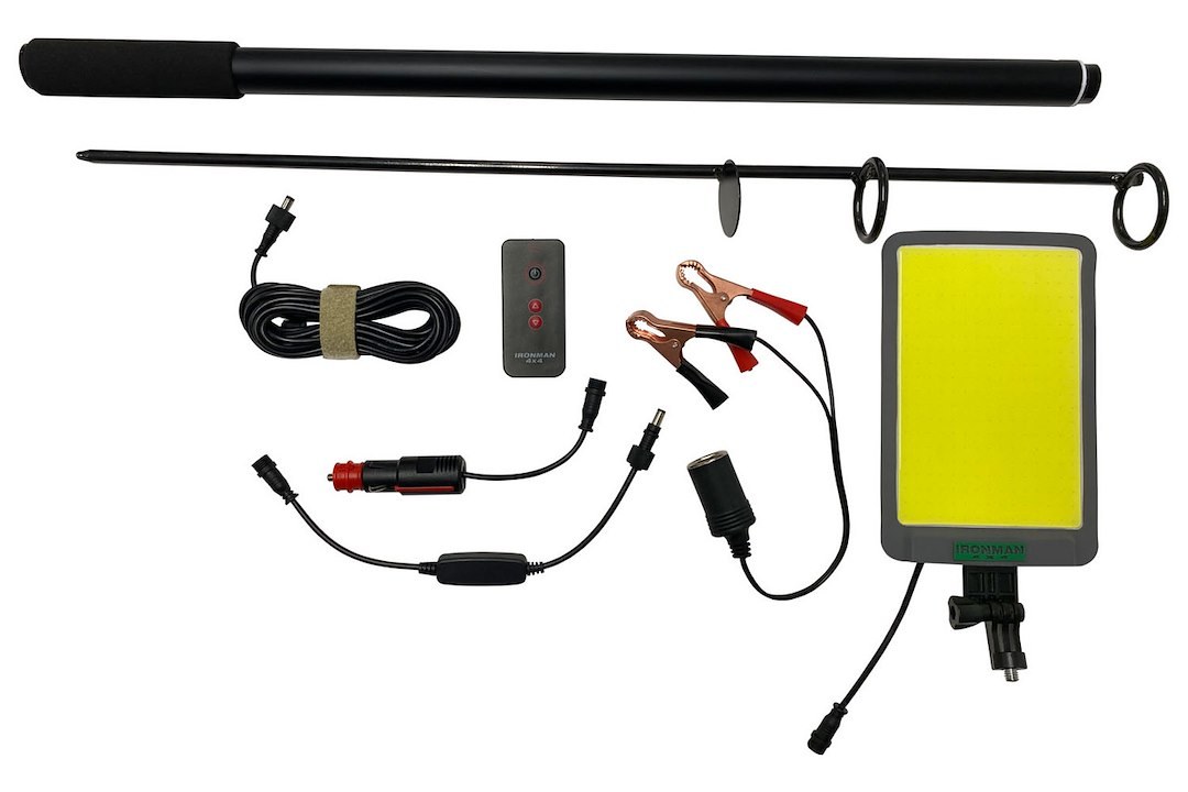 Ironman 4×4 Camp Site Light, LED, Telescoping Post from 30 Inch to 120 Inch Height, 7.9 Inch X 5 Inch Light Surface, White – IAREALED001