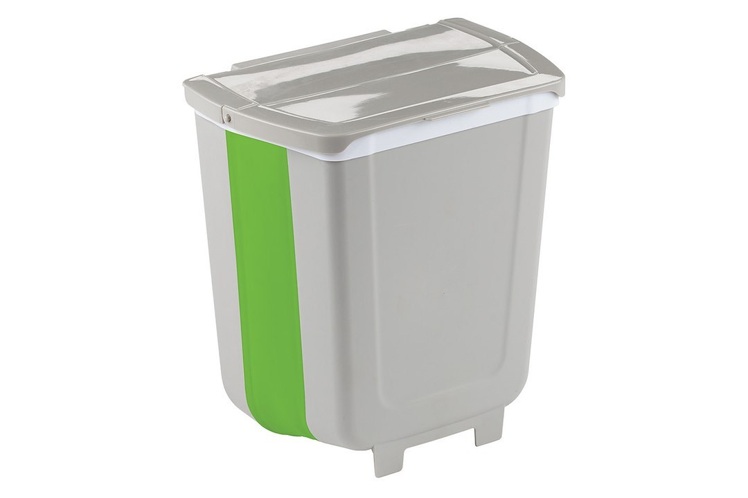 Ironman 4×4 Trash Can, Overland, 11.6 Inch Height X 10.9 Inch Width X 7.8 Inch Height, Without Cupholders, Flat Mount, Grey/ Green, Plastic – IBIN0012