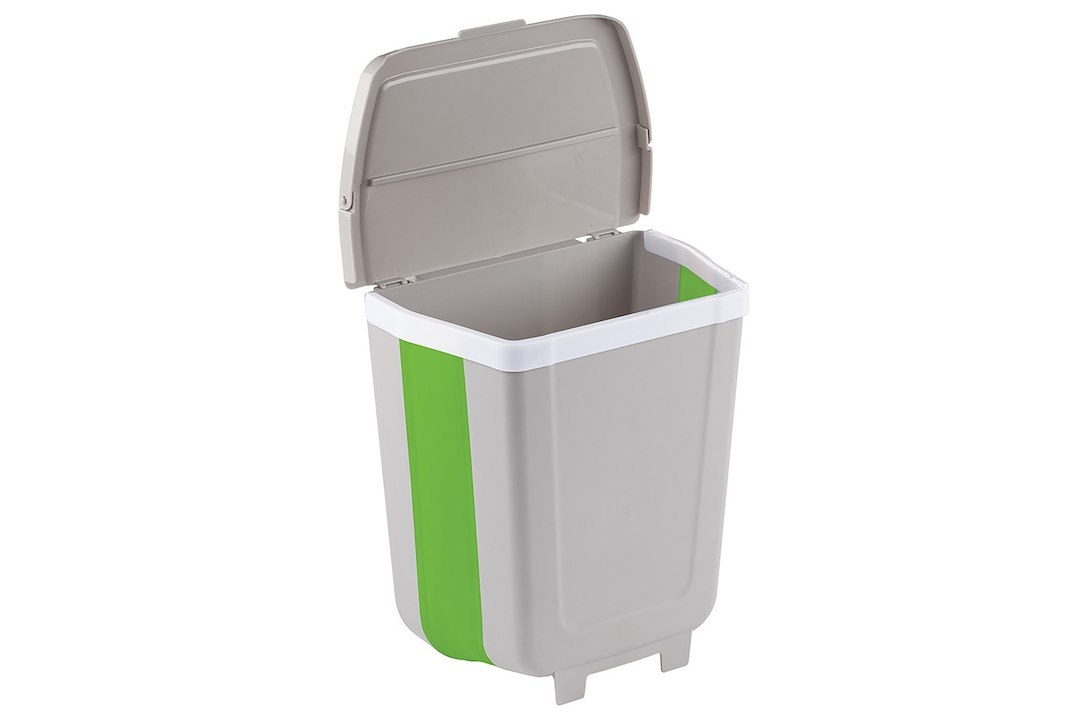 Ironman 4×4 Trash Can, Overland, 11.6 Inch Height X 10.9 Inch Width X 7.8 Inch Height, Without Cupholders, Flat Mount, Grey/ Green, Plastic – IBIN0012