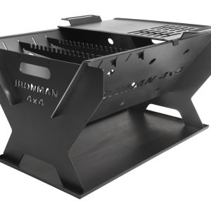 Ironman 4×4 Fire Pit, Uses Wood, 20-3/4 Inch Length X 15-3/4 Inch Width X 11-3/4 Inch Height, Painted, Black, Steel, With Carry Bag – IFIREPIT0012
