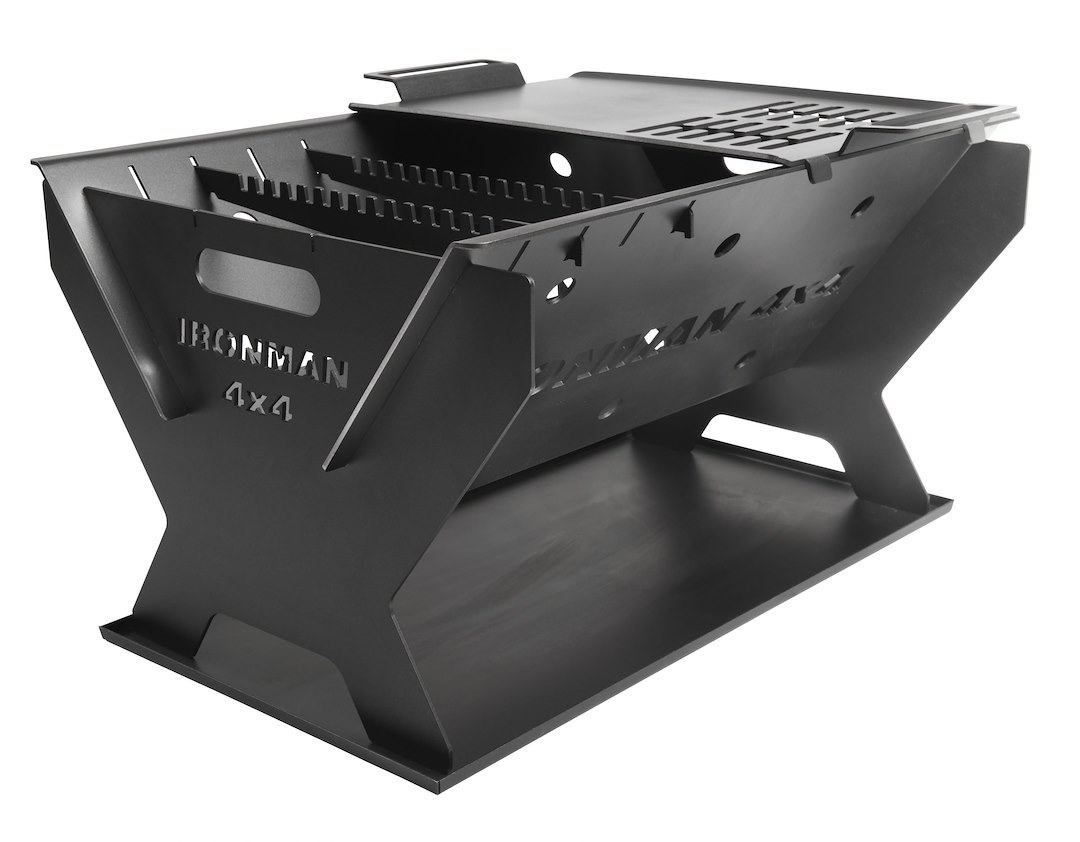 Ironman 4×4 Fire Pit, Uses Wood, 20-3/4 Inch Length X 15-3/4 Inch Width X 11-3/4 Inch Height, Painted, Black, Steel, With Carry Bag – IFIREPIT0012