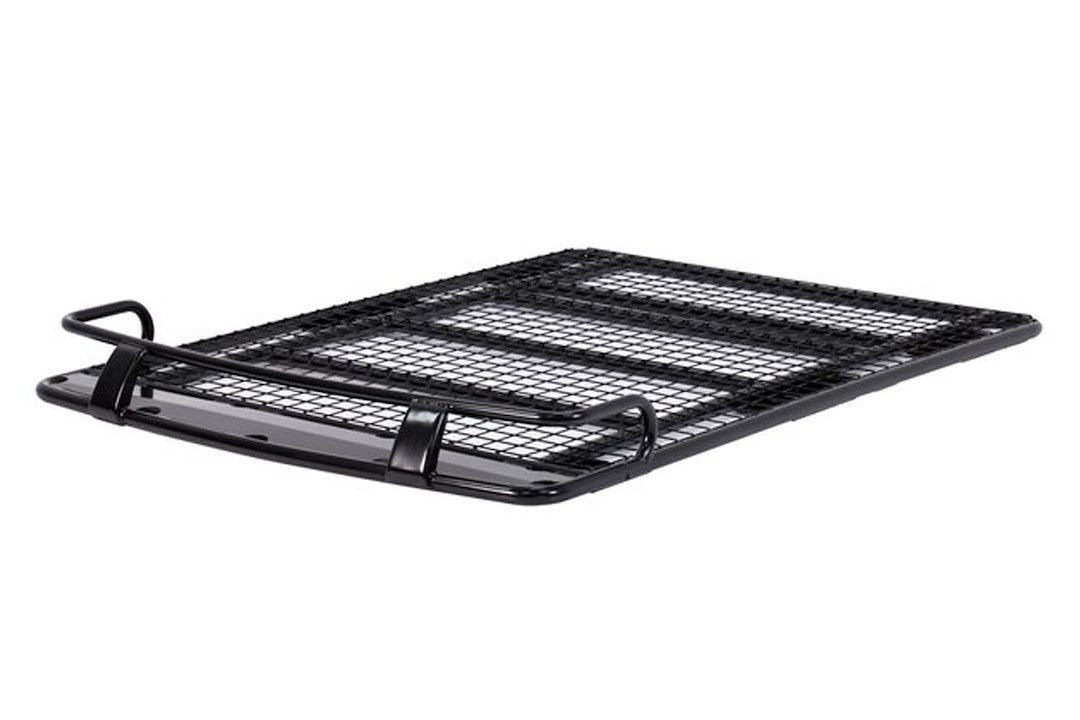 Ironman 4×4 Roof Basket, 6 Foot Length X 4.10 Foot Width X 5.9 Inch Height, Painted, Black, Steel, With Front Bar – IRRTENT18