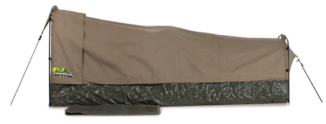 Ironman 4×4 Tent, Swag, For Use on Ground/ Cargo Area/ Truck Bed, 82.7 Inch Length X 53.2 Inch Width X 31.5 Inch Height, Canvas and Mesh – ISWAG002