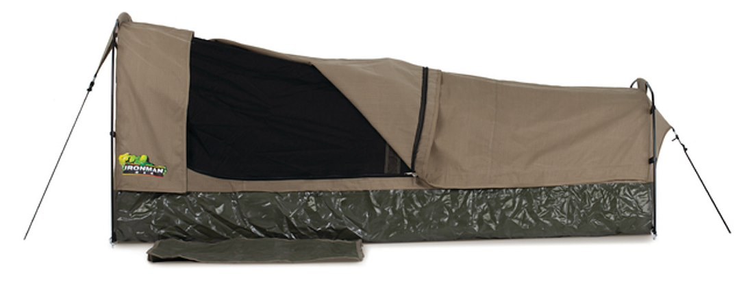Ironman 4×4 Tent, Swag, For Use on Ground/ Cargo Area/ Truck Bed, 82.7 Inch Length X 53.2 Inch Width X 31.5 Inch Height, Canvas and Mesh – ISWAG002