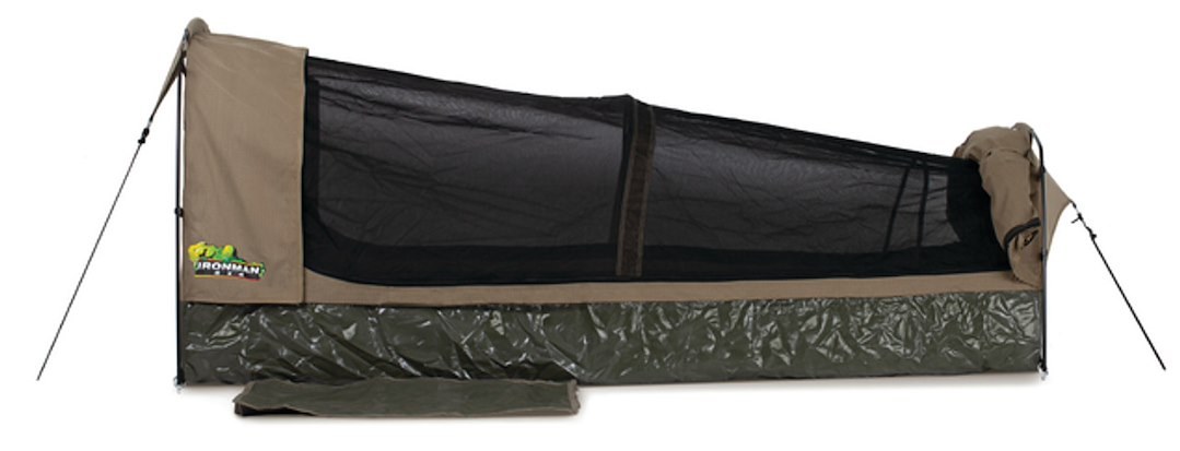 Ironman 4×4 Tent, Swag, For Use on Ground/ Cargo Area/ Truck Bed, 82.7 Inch Length X 53.2 Inch Width X 31.5 Inch Height, Canvas and Mesh – ISWAG002