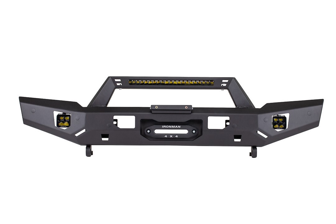 Ironman 4×4 Bumper, Raid ®, One Piece Design, Mounting Hardware Included, With Grille Guard, With Winch Mount – BBR077JLKS1-B80BFA