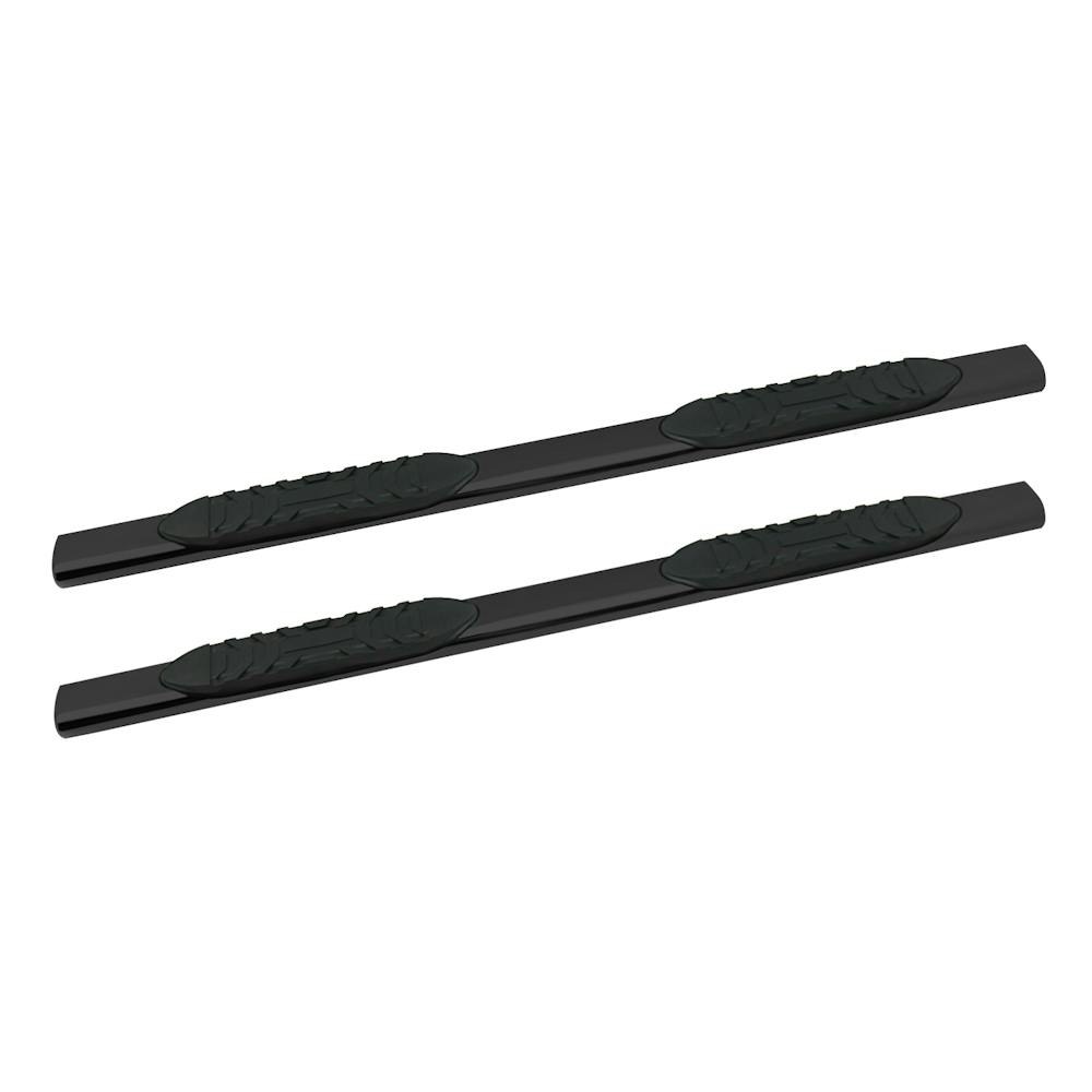 Iconic Acces Nerf Bar, With Step Pads, 5 Inch Oval Straight, Powder Coated, Black, Steel, Rocker Panel Mount, With Mounting Hardware – 115-5393