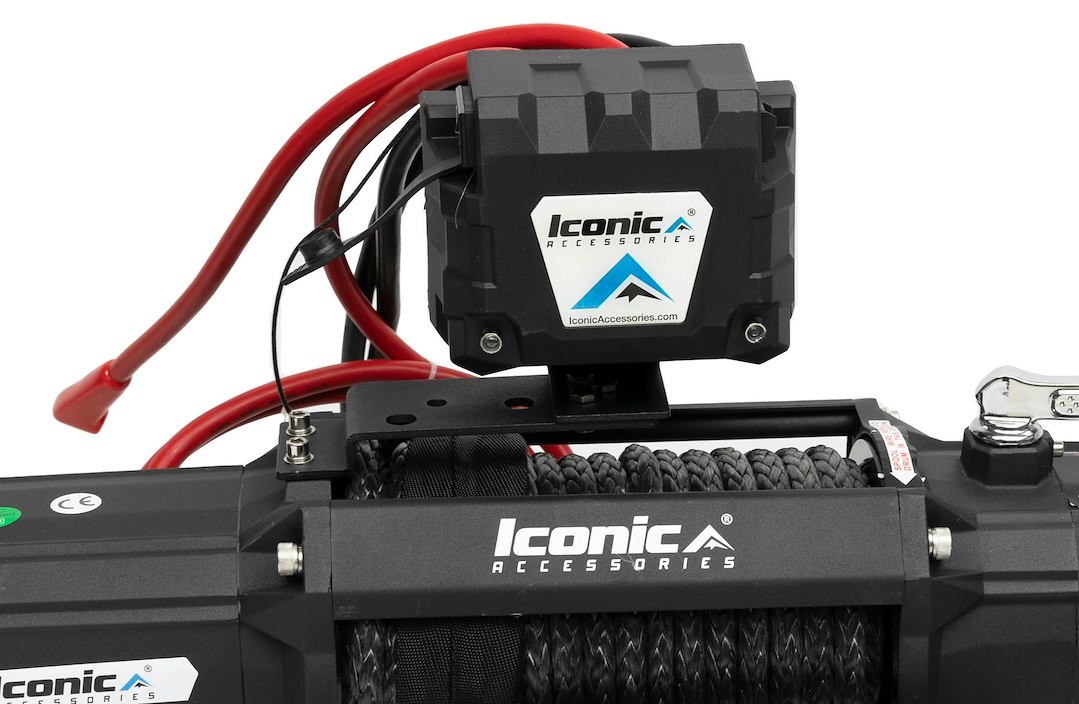 Iconic Acces Winch, Vehicle Mounted, Vehicle Recovery, 12 Volt Electric, 6 Horse Power, 4.4 Kilo Watts, 12000 Pound Line Pull Capacity – 405-12005
