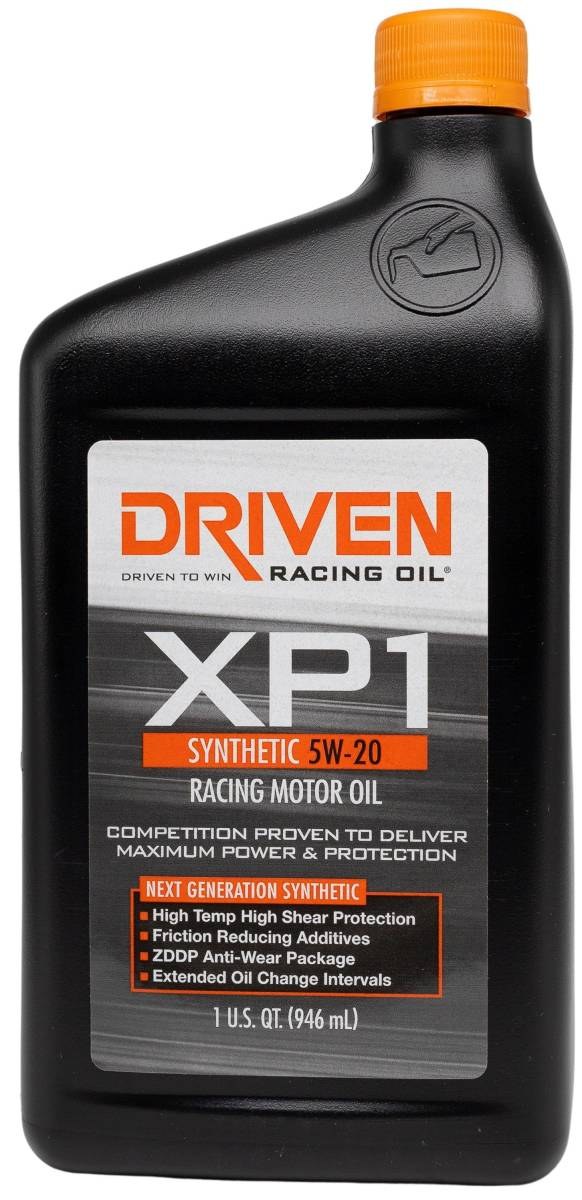 Driven Race Oil, XP1 Series, SAE 5W-20, Synthetic, 1 Quart Bottle, Single – 00006