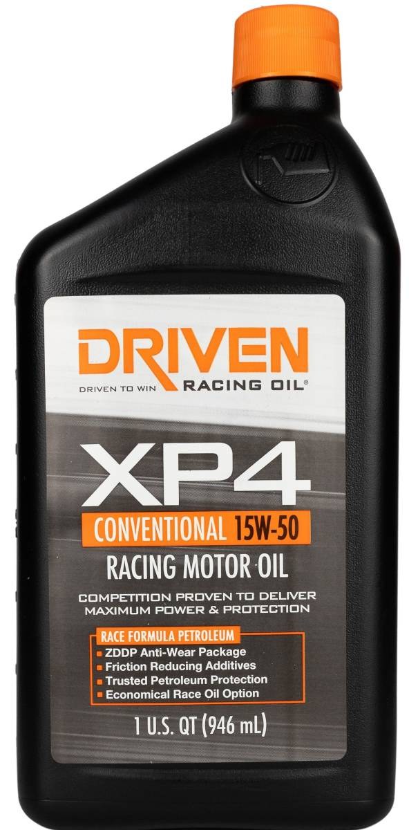 Driven Race Oil, XP4 Series, SAE 15W-50, Conventional, 1 Quart Bottle, Single – 00506