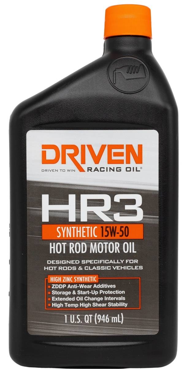Driven Race Oil, HR3 Series, SAE 15W-50, Synthetic, 1 Quart Bottle, Single, High Performance – 01606