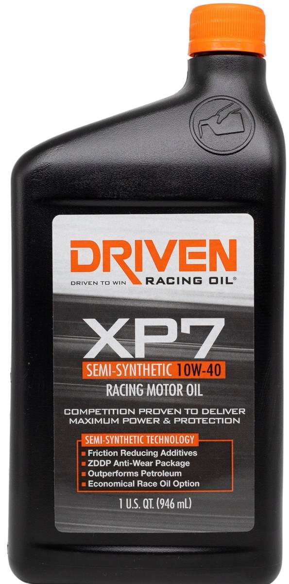 Driven Race Oil, XP7 Series, SAE 10W40, Semi-Synthetic, 1 Quart Bottle, Single – 01706