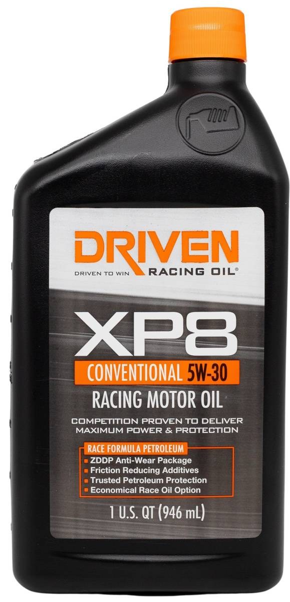 Driven Race Oil, XP8 Series, SAE 5W-30, Conventional, 1 Quart Bottle, Single – 01906