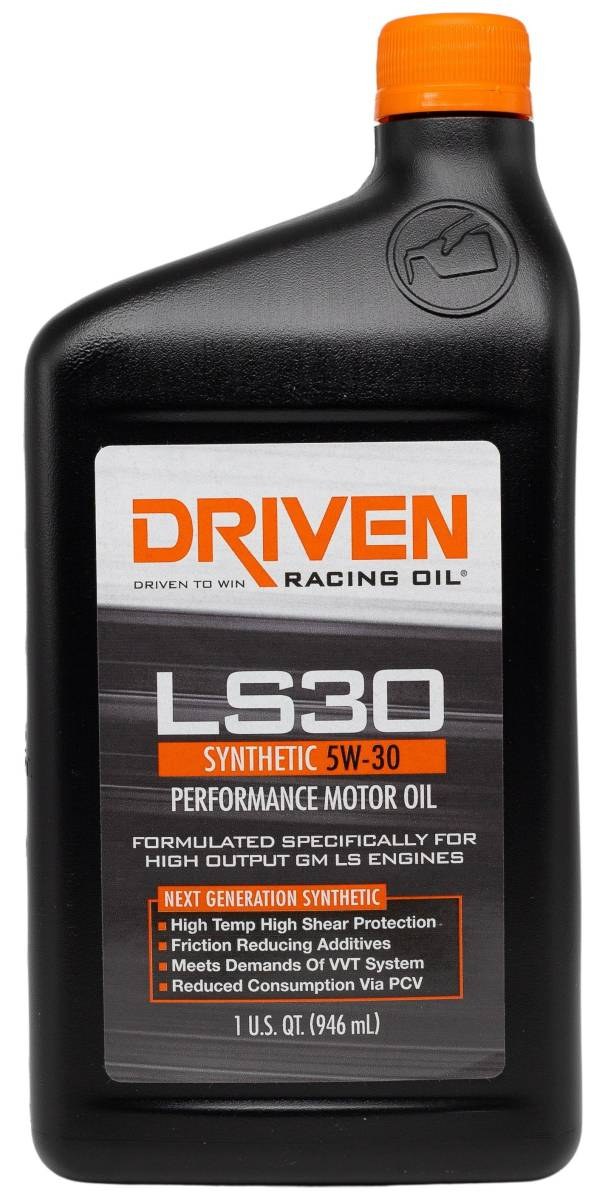 Driven Race Oil, LS30, SAE 5W-30, Synthetic, 1 Quart Bottle, Single, Street Performance Oil – 02906