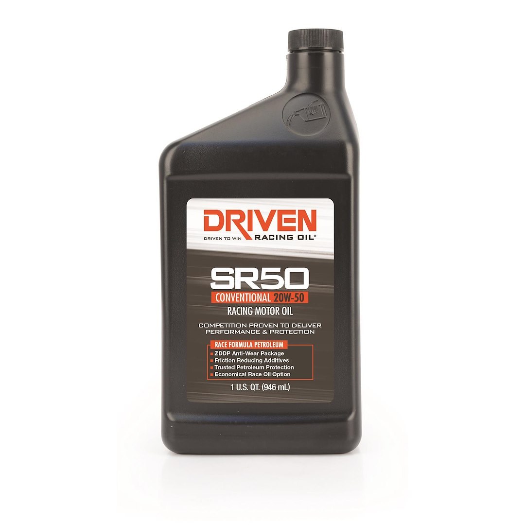 Driven Race Oil, SR50, SAE 20W-50, Conventional, 1 Quart Bottle, Single – 05206