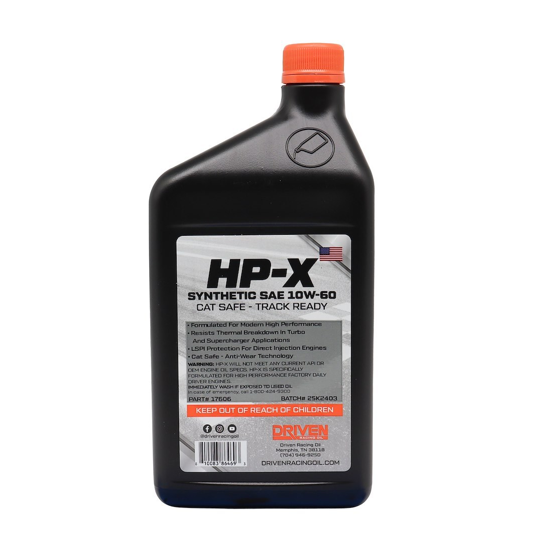 Driven Race Oil, Hp-X Series, SAE 10W-60, Synthetic, 1 Quart Bottle, Single – 17606