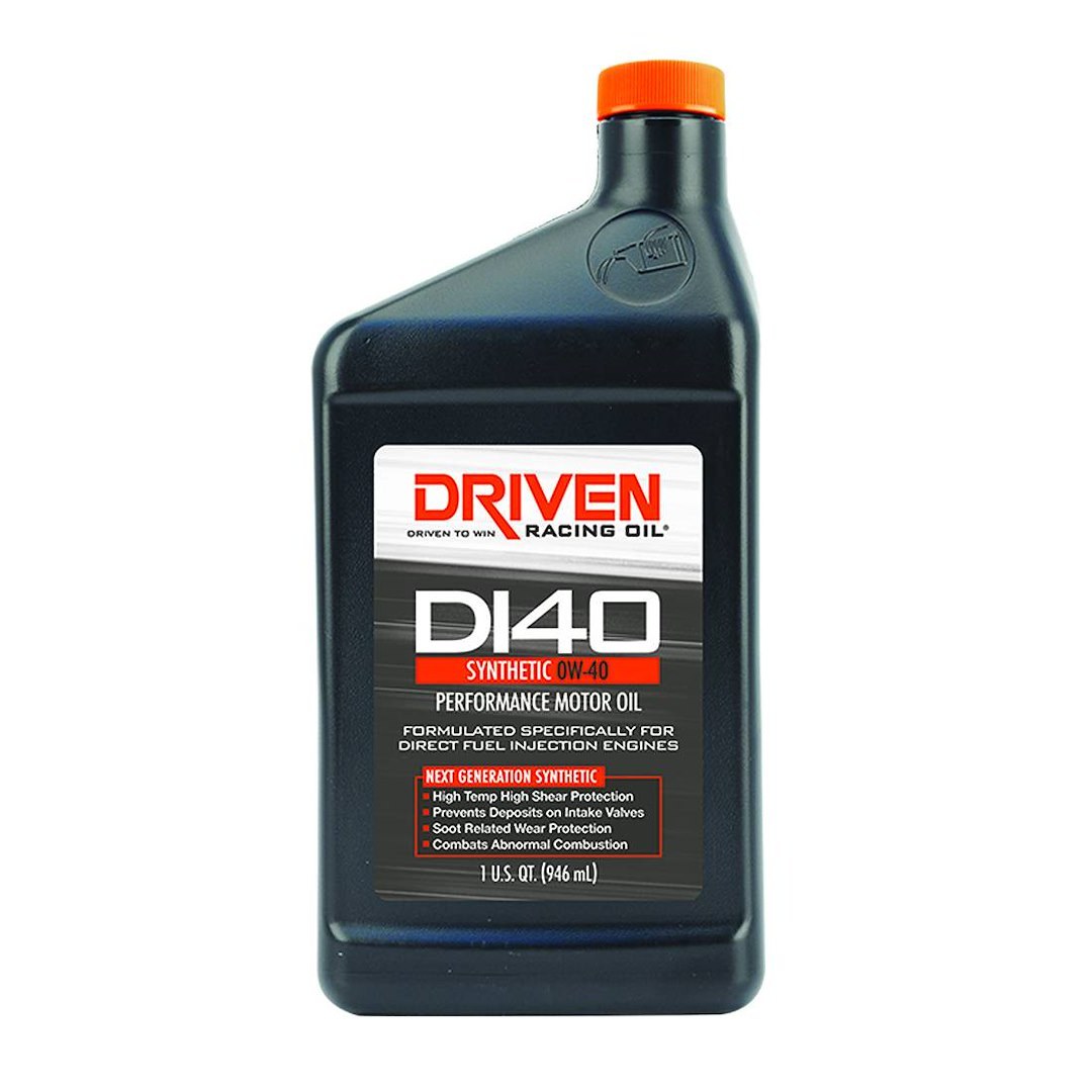Driven Race Oil, DI40, Designed for Direct Fuel Injection Engines, SAE-0W-40, 1 Quart Bottle, Single – 18406