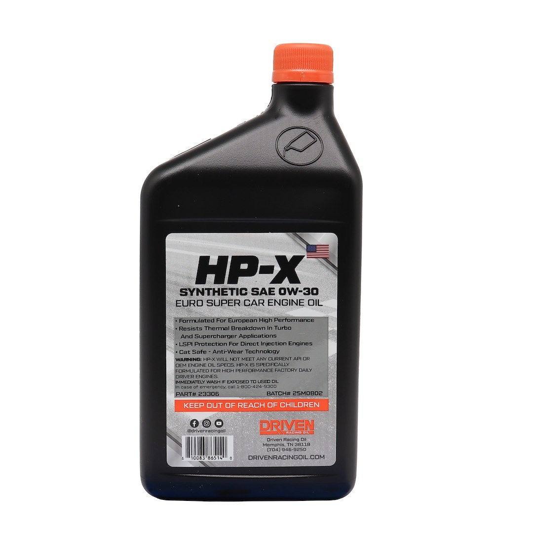 Driven Race Oil, Hp-X Euro, SAE 0W-30, Synthetic, 1 Quart Bottle, Single – 23306