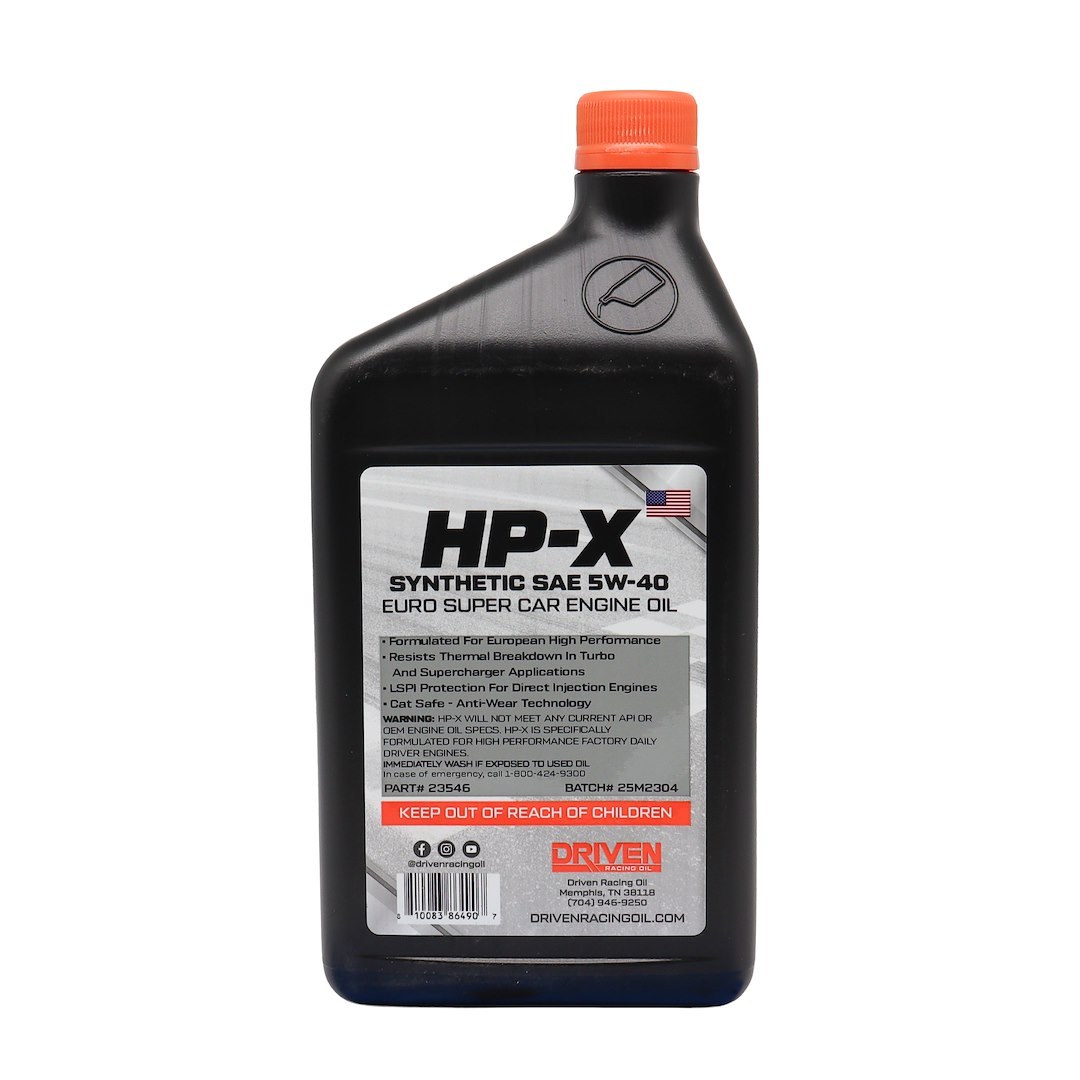 Driven Race Oil, Hp-X Euro, SAE 5W-40, Synthetic, 1 Quart Bottle, Single – 23546