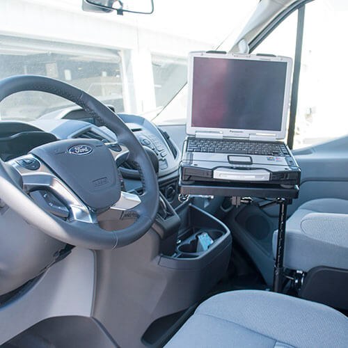 Jotto Cargo Laptop Mount, Jotto Desk ®, Floor Mount, Pivoting, 22-1/2 to 27 Inch Adjustable Height, Black – 425-5626