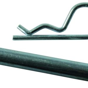 JR Products Trailer Hitch Pin, Bent Pin, 5/8 Inch Diameter, 5-3/4 Inch Usable Length, For Use with Class V Hitches, With Clip, Chrome Plated – 01065