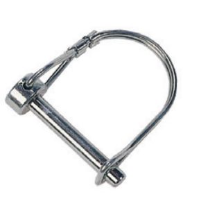 JR Products Trailer Coupler Safety Pin Clip, 1/4 Inch Diameter X 1-3/8 Inch Usable Length, With Snap Lock Bail Lock, Zinc Plated, Steel – 01091