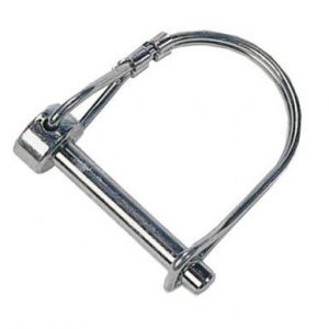 JR Products Trailer Coupler Safety Pin Clip, 1/4 Inch Diameter X 1-3/8 Inch Usable Length, With Snap Lock Bail Lock, Zinc Plated, Steel – 01094