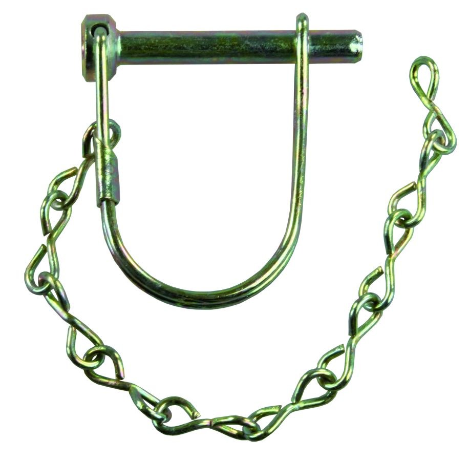 JR Products Trailer Coupler Safety Pin Clip, 1/4 Inch Diameter X 1-3/8 Inch Usable Length, With Snap Lock Bail Lock, Zinc Plated, Steel – 01171