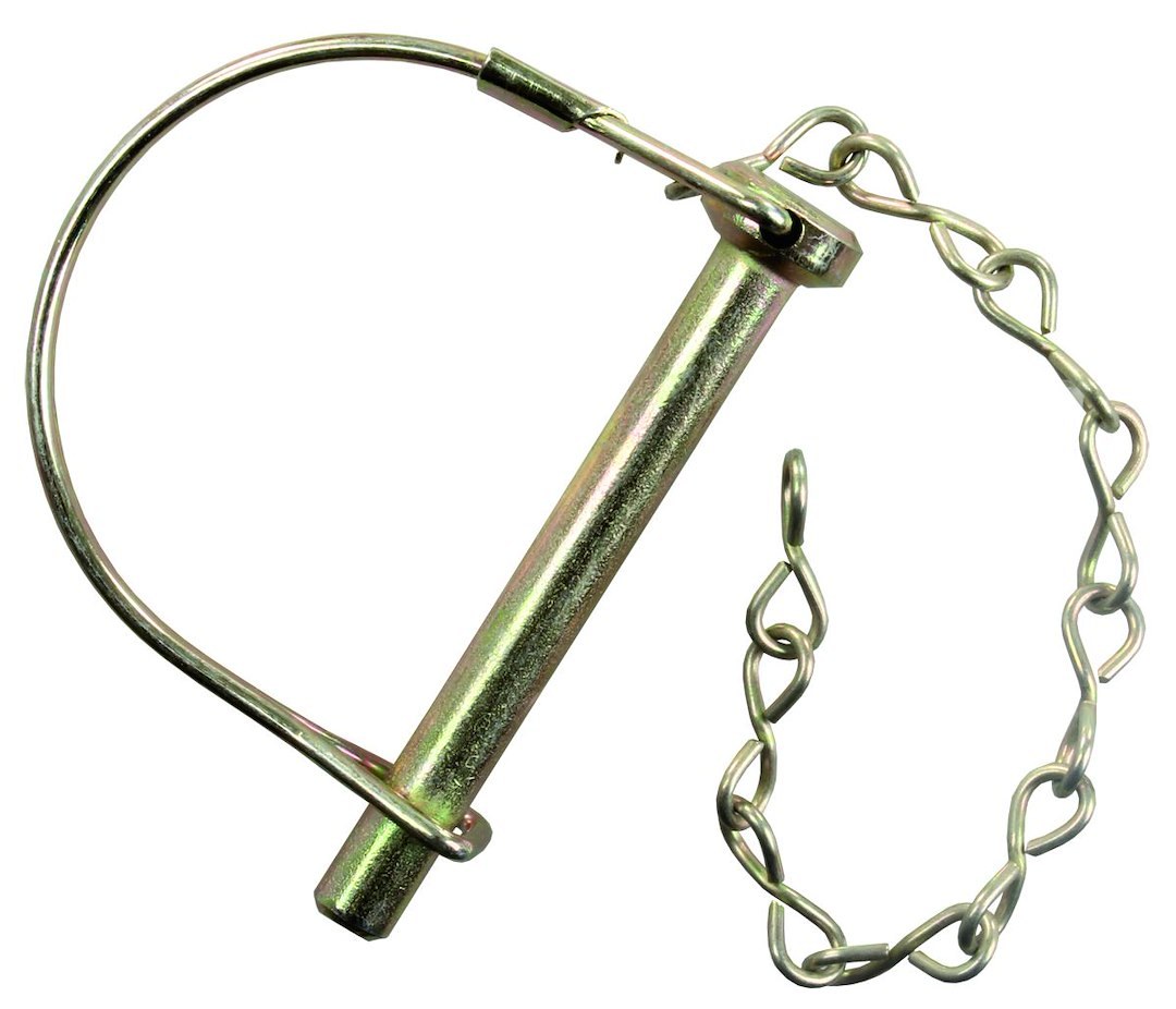 JR Products Trailer Coupler Safety Pin Clip, 5/16 Inch Diameter X 2-1/2 Inch Usable Length, With Snap Lock Bail Lock, Zinc Plated, Steel – 01181