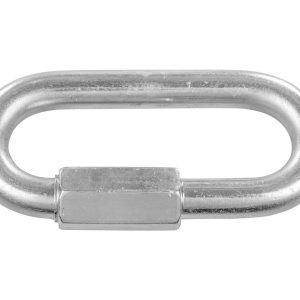 JR Products Trailer Safety Chain Quick Link, D Type, 3/8 Inch Diameter, Zinc Plated, Steel, Set of 2 – 01335