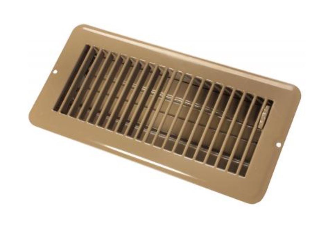 JR Products Heating/ Cooling Register, Floor Mount, Rectangular, 4 Inch Width X 10 Inch Length – 02-29015