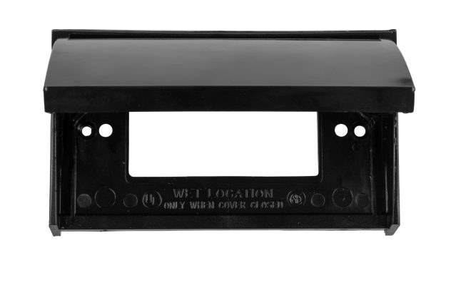JR Products Receptacle Cover, For Use with Gfci Style Outlet, Black, With Weatherproof Gasket – 05-12215