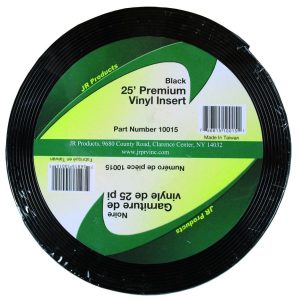 JR Products Trim Molding Insert, Used for Trim Molding, 1 Inch Width X 25 Foot Length, Vinyl, Black – 10015
