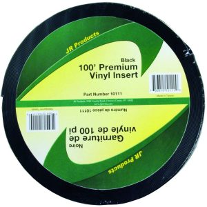 JR Products Trim Molding Insert, Used for Trim Molding, 1 Inch Width X 100 Foot Length, Vinyl, Black – 10111