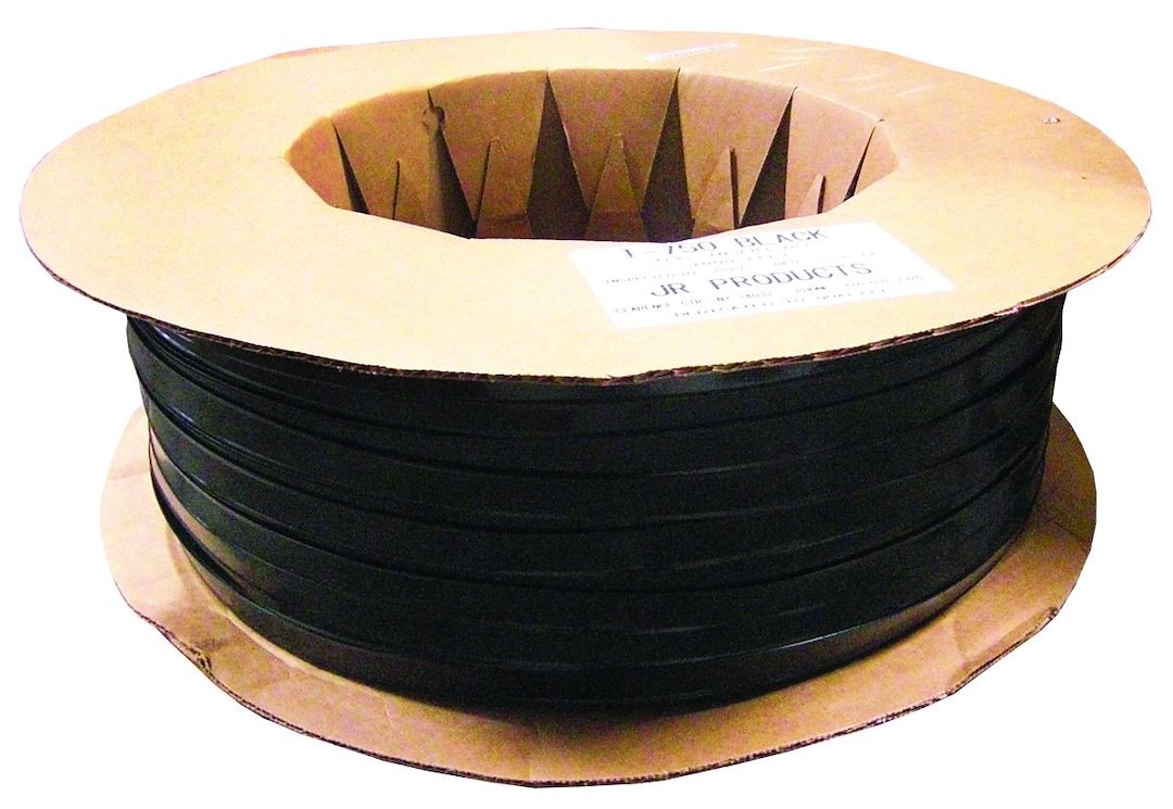 JR Products Trim Molding Insert, Used for Trim Molding, 1 Inch Width X 1000 Foot Length, Vinyl, Black – 10161