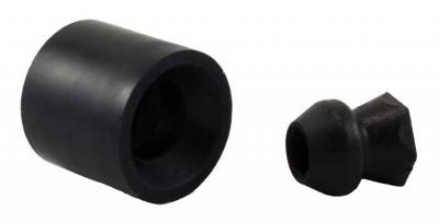 JR Products Door Catch, Low Profile Bumper Style, 1.5 Inch Tall X 1.25 Inch Diameter, Polymer Plastic Stem, Rubber Socket – 10665