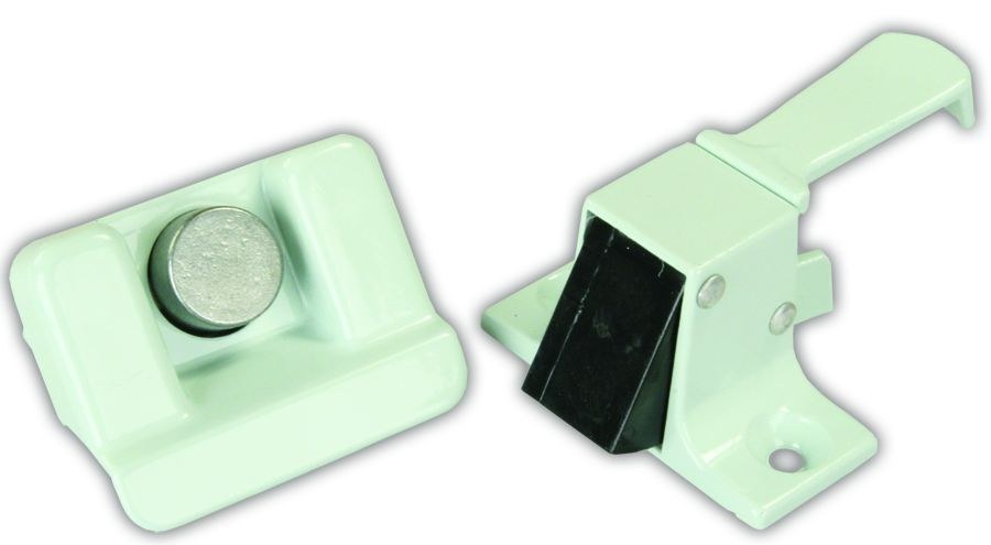 JR Products Screen Door Latch, Replacement for Coleman Style Entry Doors, White, With Mounting Screws – 10795