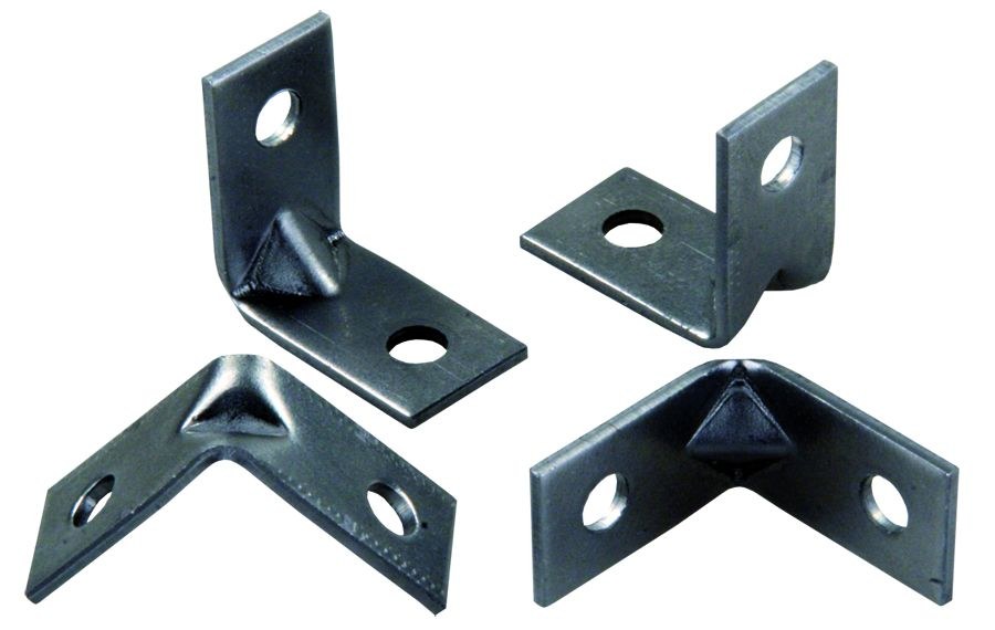 JR Products Door Bracket, For Use with Interior Doors, Helps to Add Extra Strength and Stability to Center Gusset, 90 Degree Angled, 4 Piece – 11695