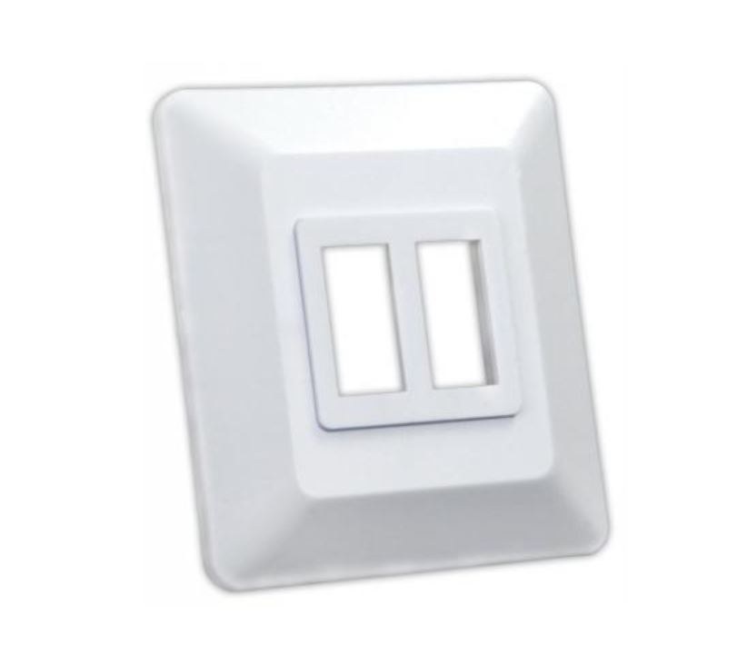 JR Products Multi Purpose Switch Faceplate, Double Switch Opening, 1.125 Inch X 0.550 Inch (switch Cutout) – 13615