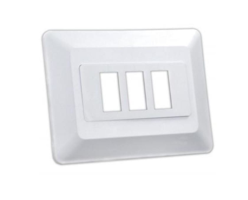 JR Products Multi Purpose Switch Faceplate, Triple Switch Opening, 1.125 Inch X 0.550 Inch (switch Cutout) – 13625