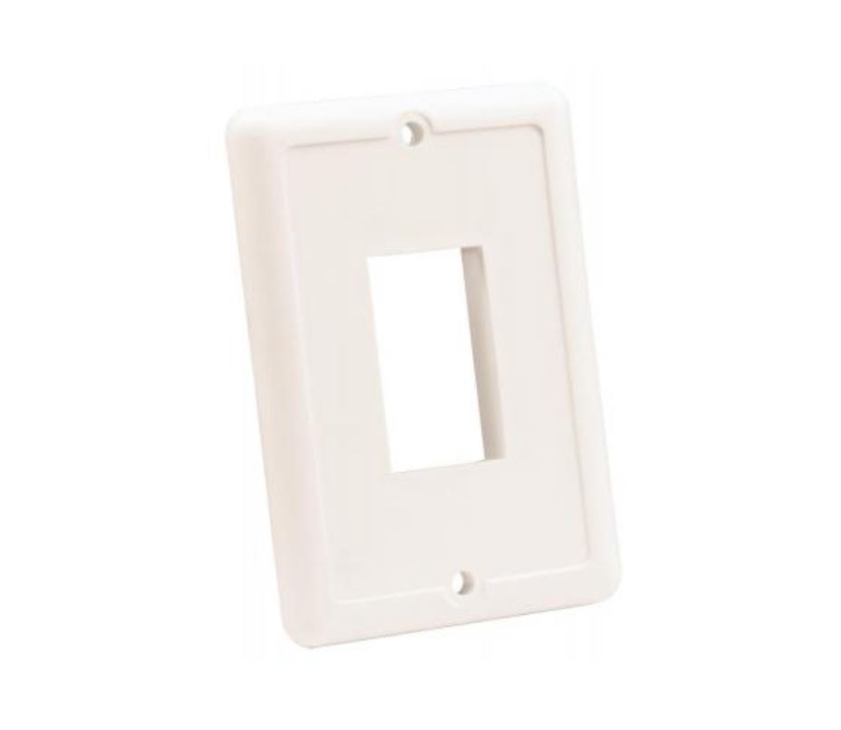 JR Products Multi Purpose Switch Faceplate, Fits All IP66/ 206 Series Switches, 3.50 Inch X 2.50 Inch (outside Dimension), Polar White – 14035